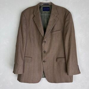 Tommy Hilfiger size 46R brown blazer sport coat silk wool blend 3 button